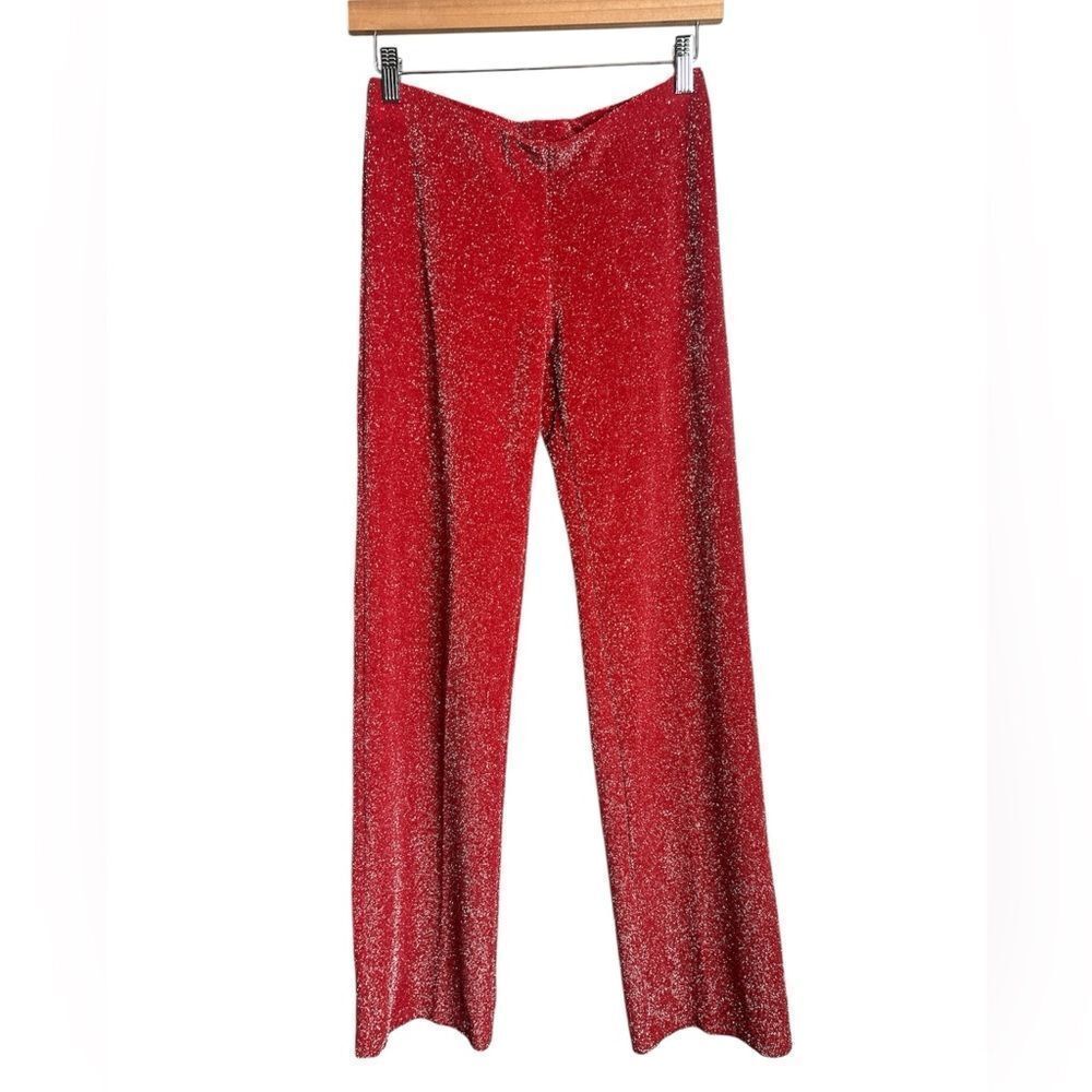 Y2K metallic glitter Carabella pull on‎ pants small dance wear disco resortwear